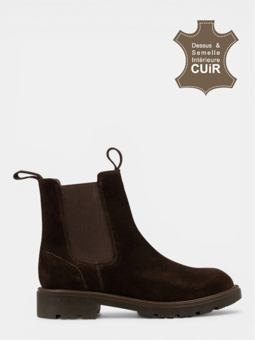 Bottines plates marrons...