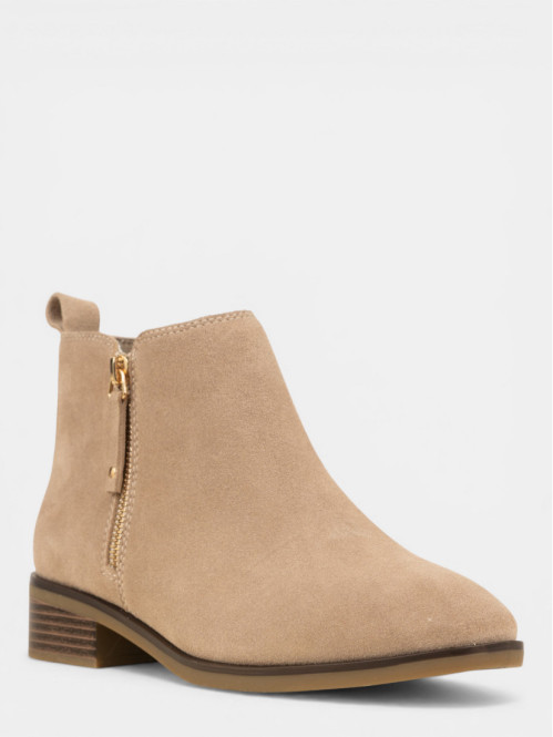 Bottines taupes zippées...
