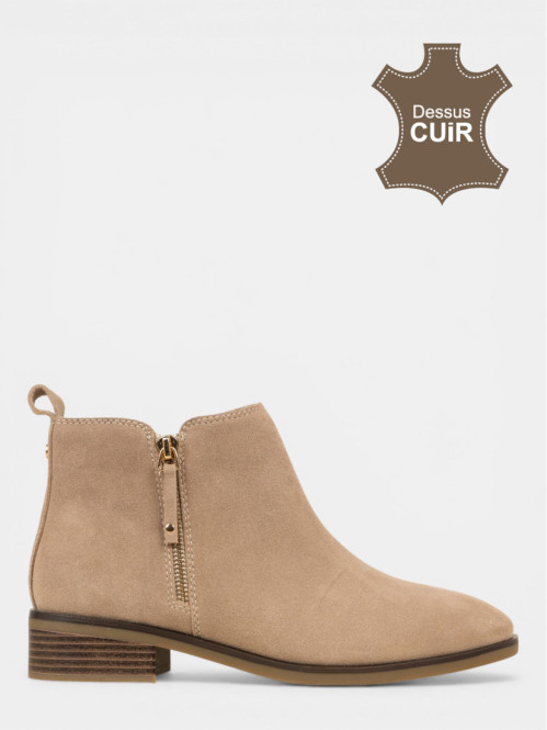 Bottines taupes zippées...