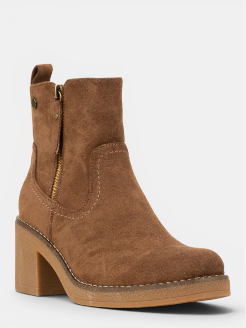 Bottines zippées kaki femme...