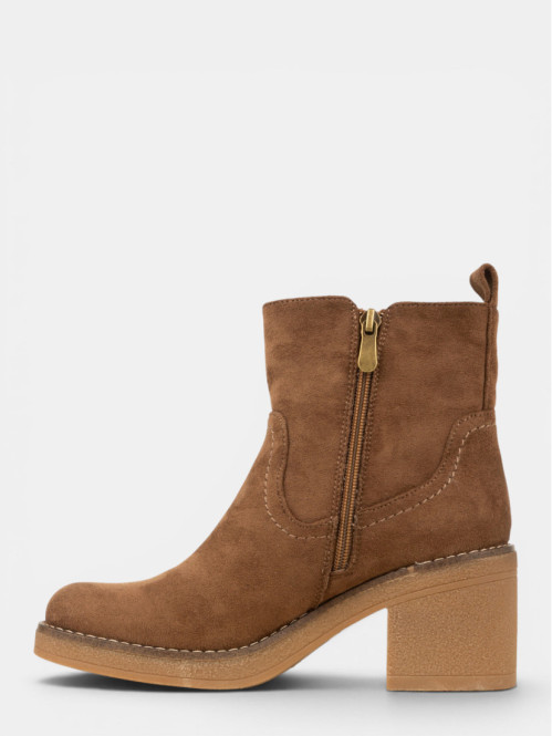 Bottines zippées kaki femme...