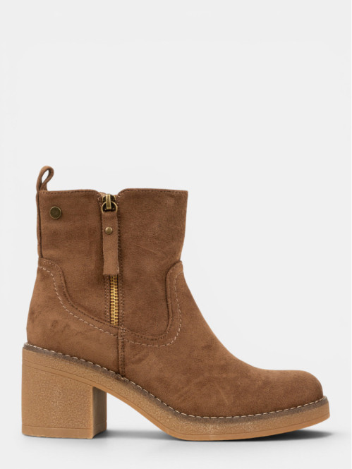 Bottines zippées kaki femme...