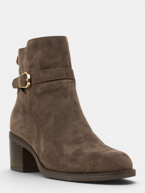 Bottines zippées marrons...