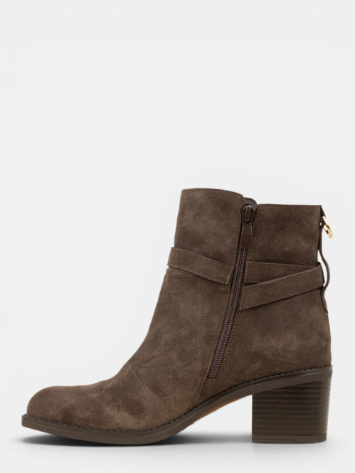 Bottines zippées marrons...