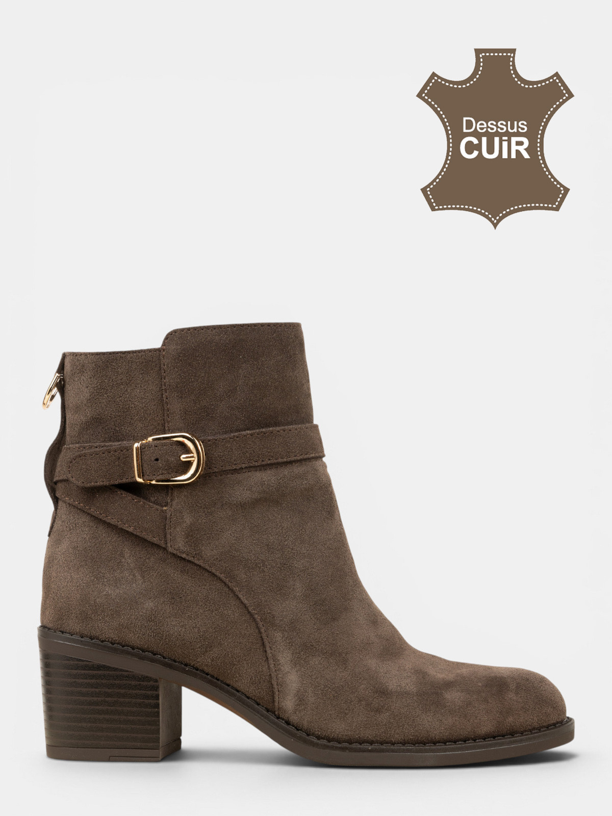 Bottines zippées marrons femme (36-41) Bottines zippées marrons femme (36-41)