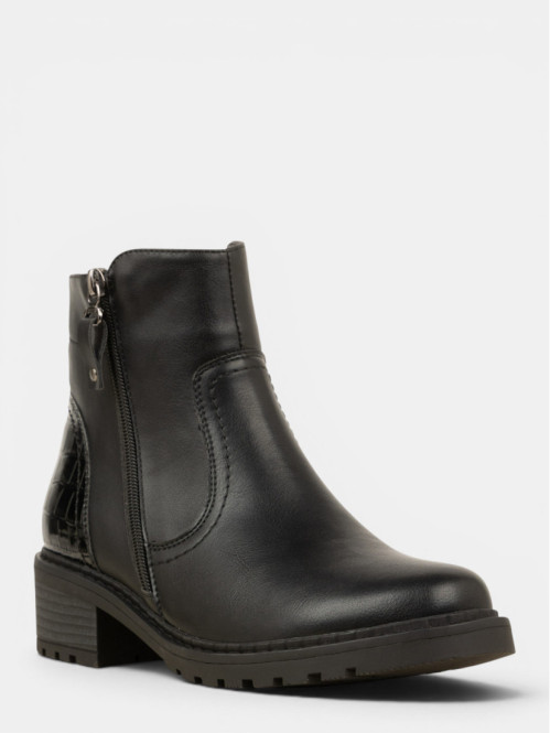 Bottines noires zippées...