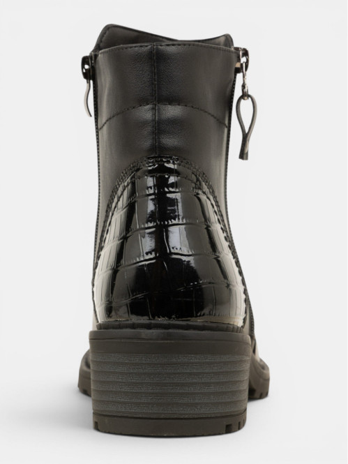Bottines noires zippées...