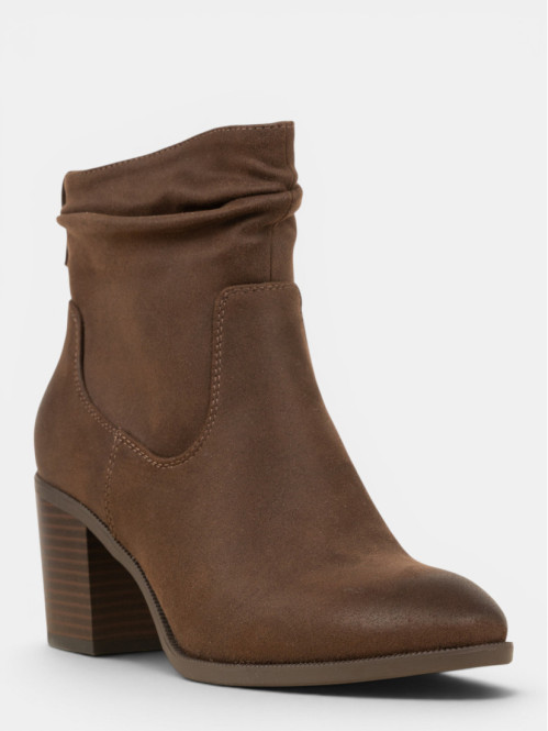Bottines plissées marrons...