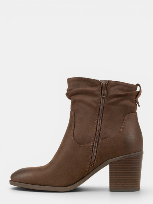 Bottines plissées marrons...