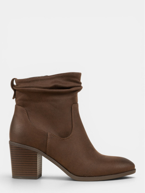 Bottines plissées marrons...