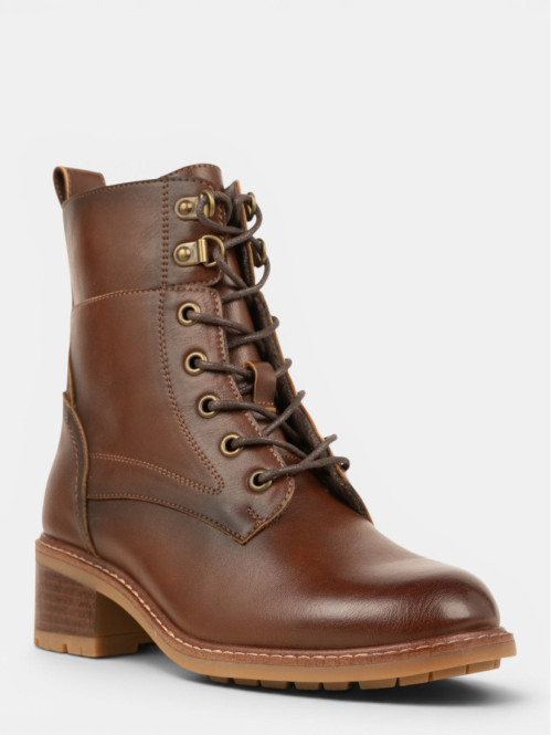 Bottines à lacet tan femme...