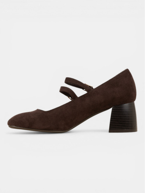 Escarpins marrons brides...