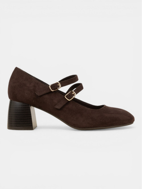 Escarpins marrons brides...
