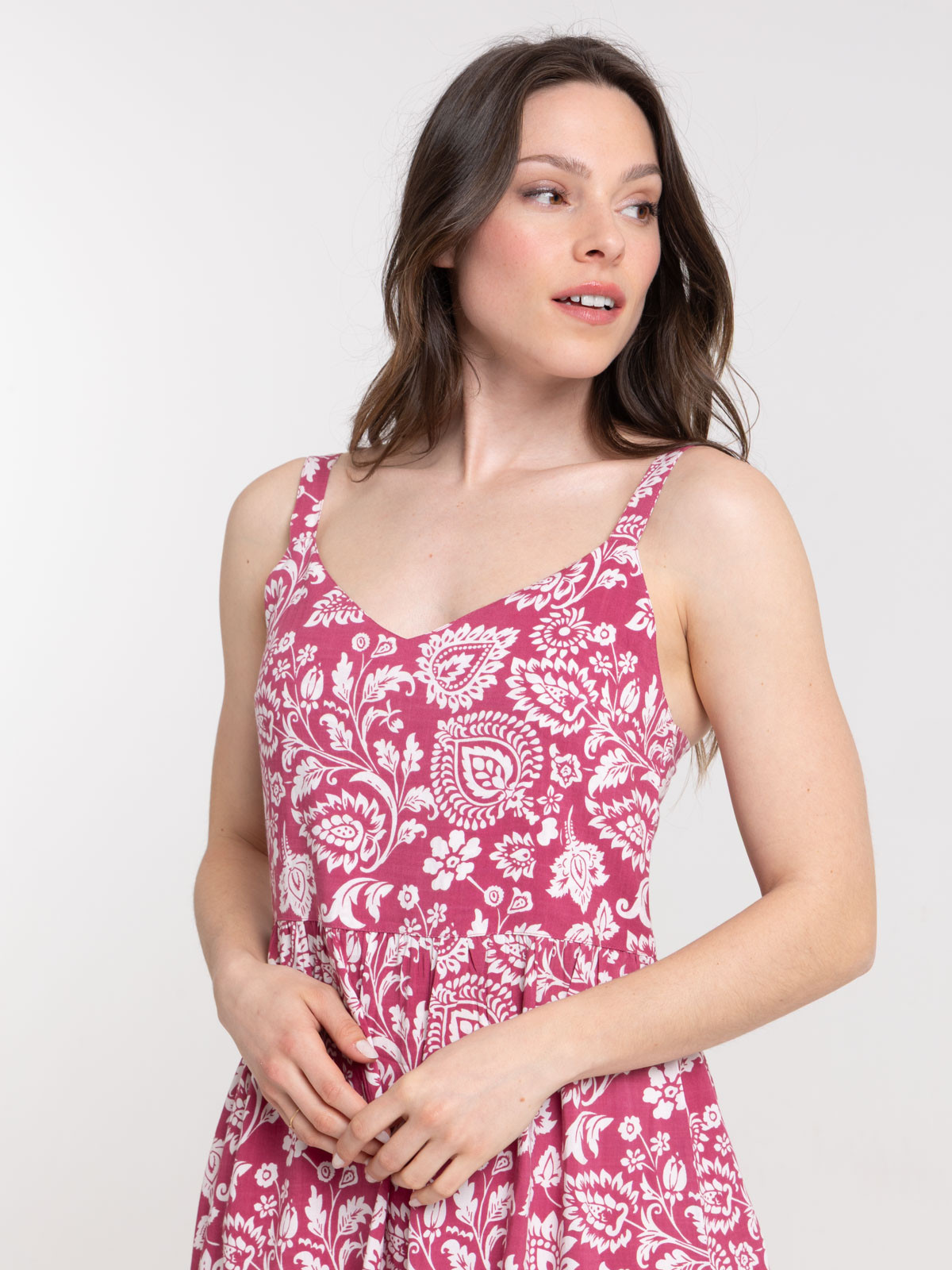 Robe imprimée florale à bretelles femme