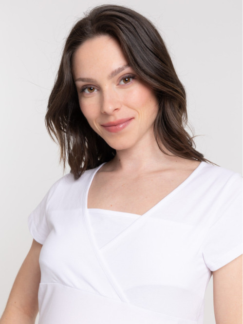 T-shirt blanc maternité femme