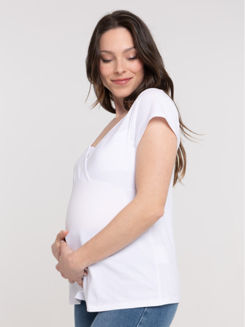 T-shirt blanc maternité femme