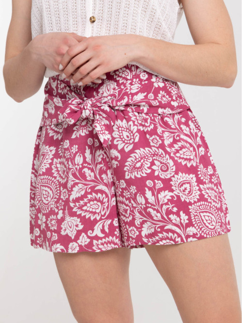 Short motif floral ceinture...