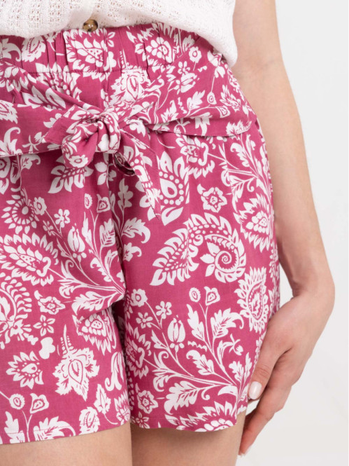 Short motif floral ceinture...