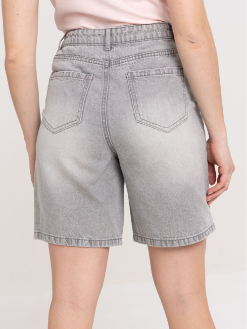 Bermuda jean gris femme