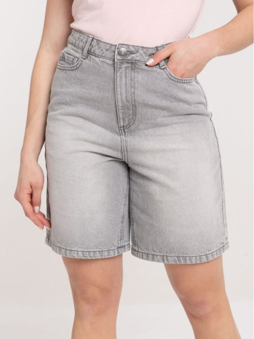 Bermuda jean gris femme