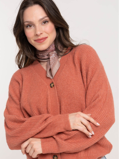 Gilet boutonné col V rosewood femme Gilet boutonné col V rosewood femme