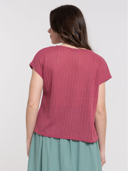 Tee-shirt col V maille...