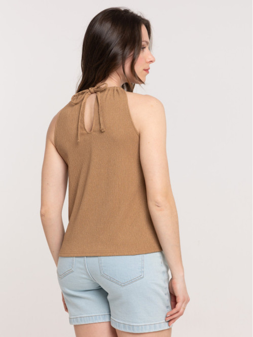 Top sans manches fauve femme