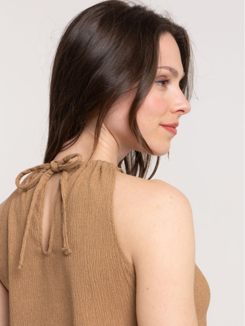 Top sans manches fauve femme