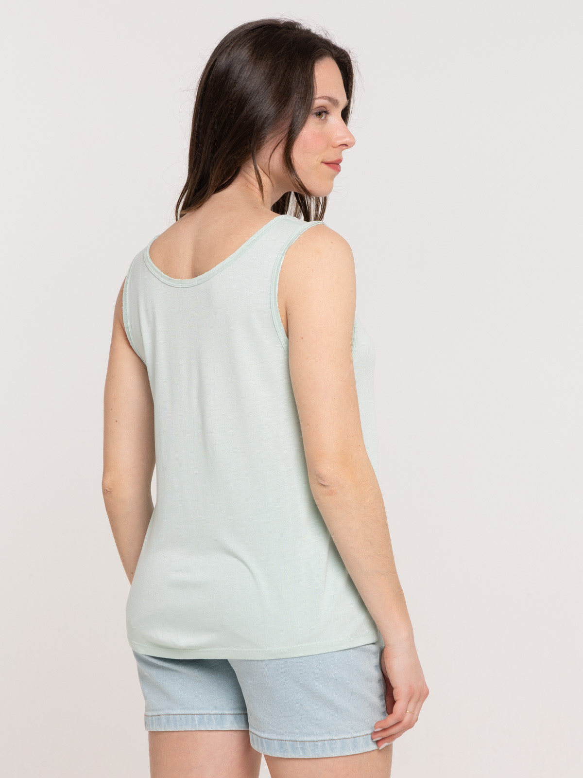 Débardeur broderie céladon femme Débardeur broderie céladon femme