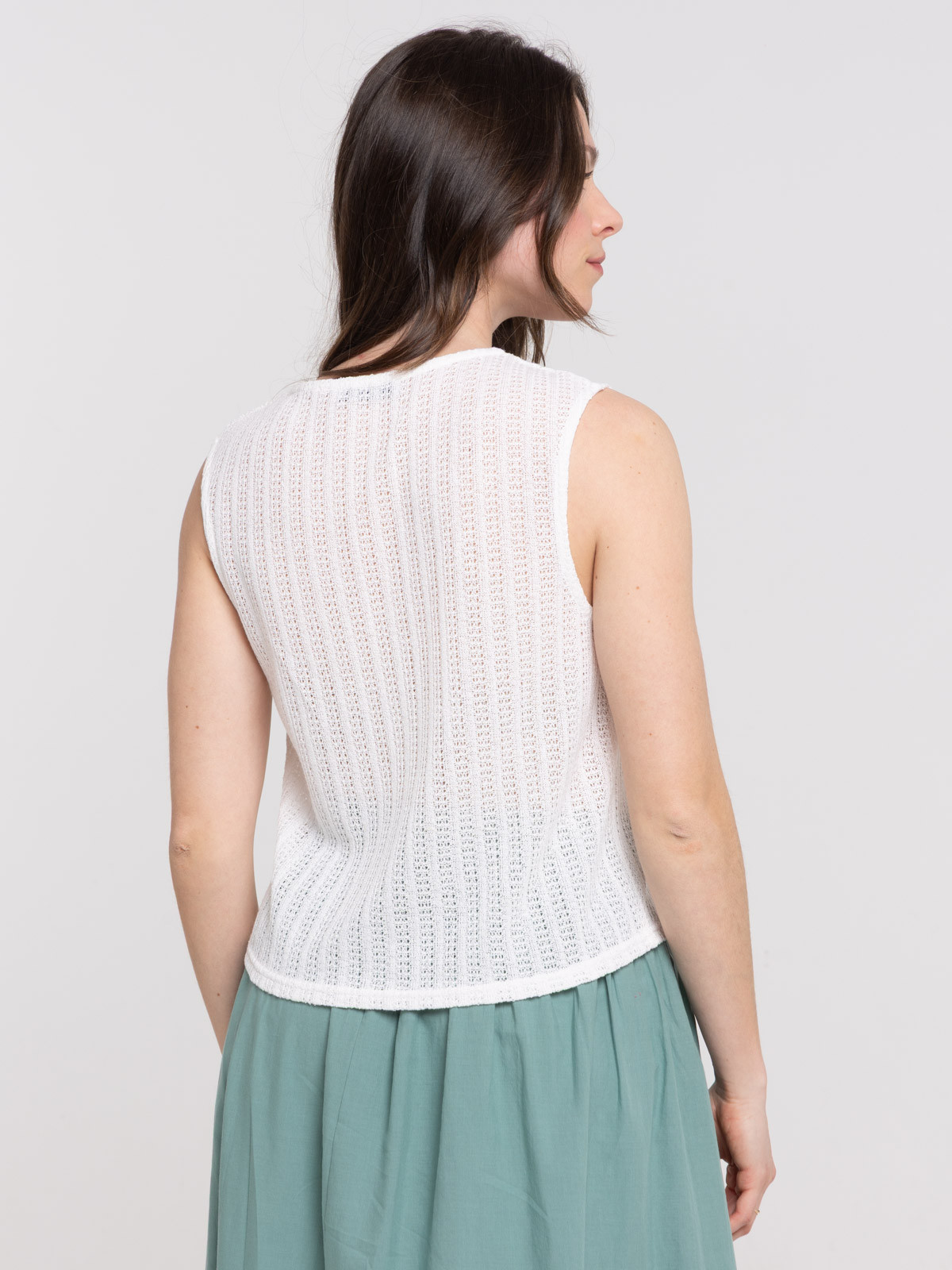 Débardeur col V boutonné femme Débardeur col V boutonné femme