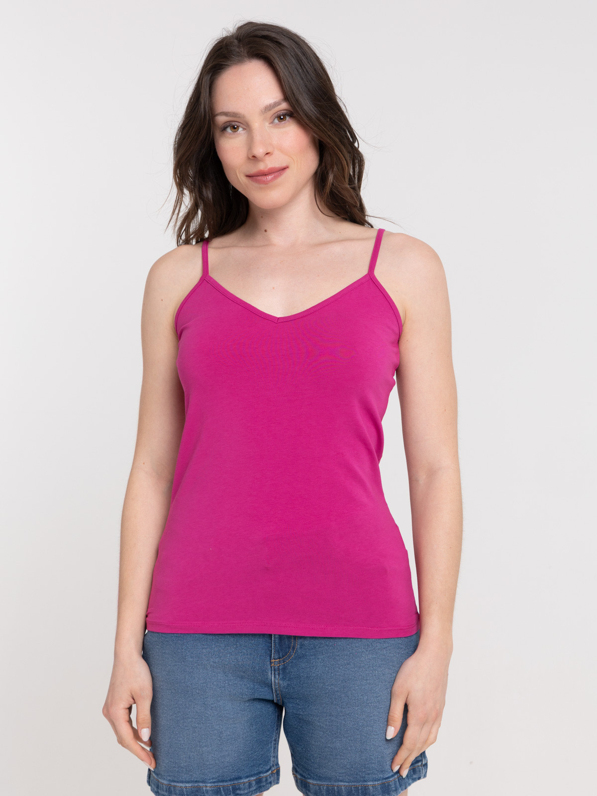 Débardeur col V fushia femme Débardeur col V fushia femme