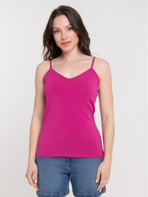 Débardeur col V fushia femme Débardeur col V fushia femme
