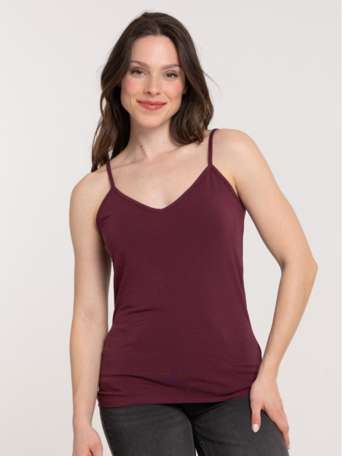 Débardeur col V dark figue femme Débardeur col V dark figue femme