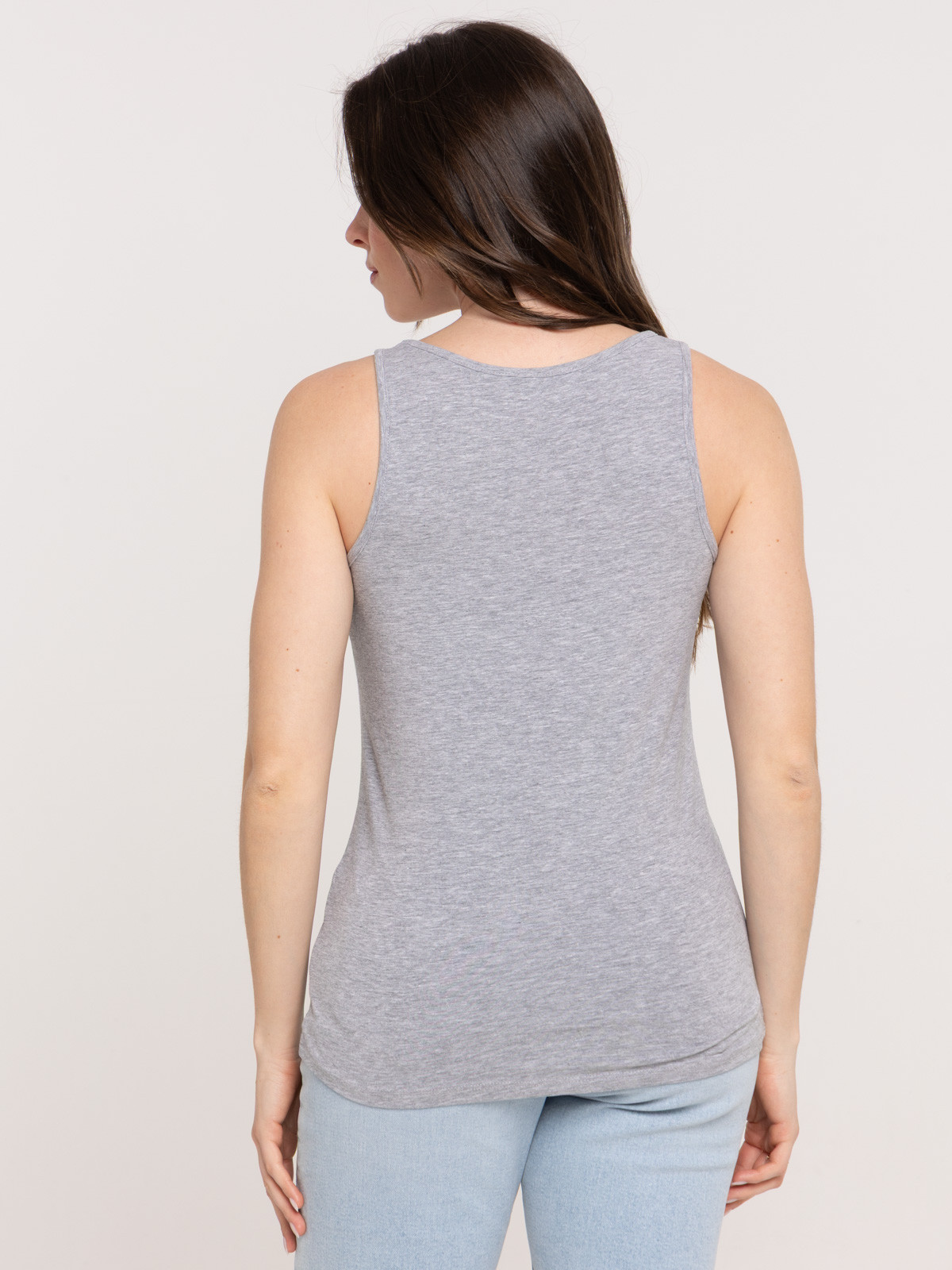 Débardeur gris clair chiné basique femme
