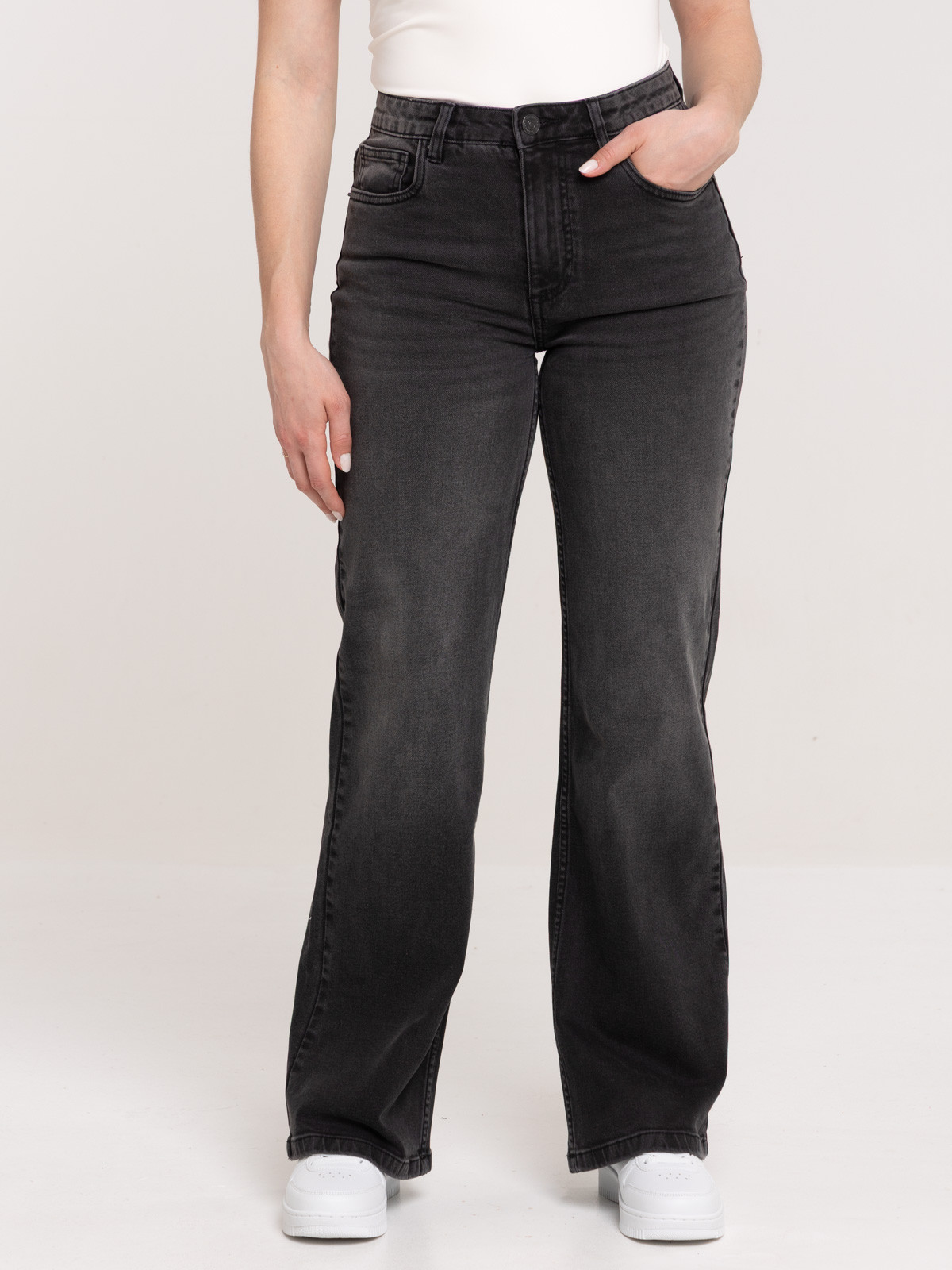 Jean wide leg noir femme