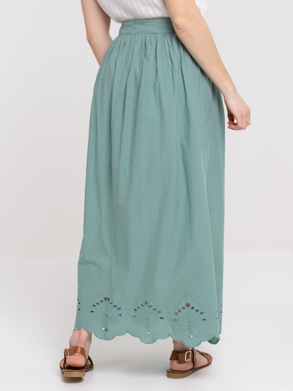 Jupe longue broderie anglaise femme