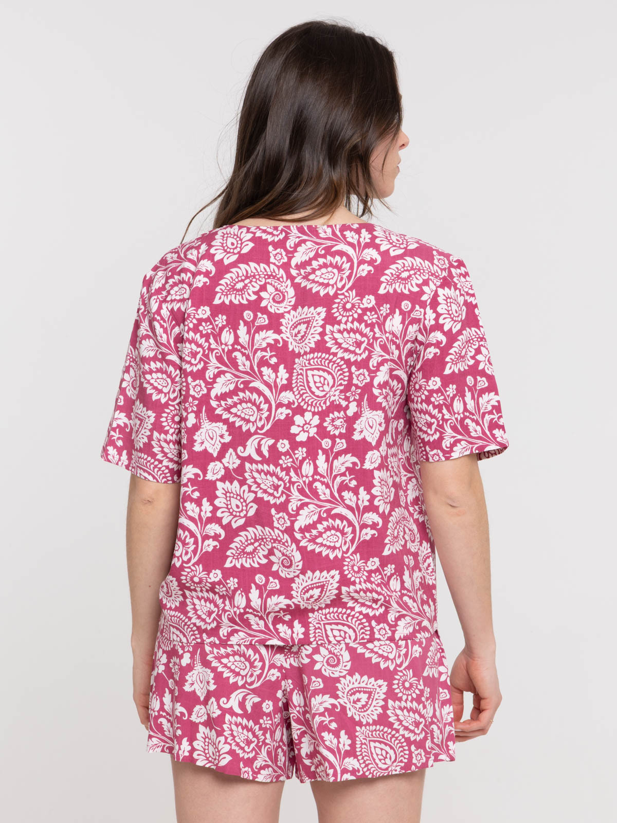Blouse imprimée col V femme Blouse imprimée col V femme