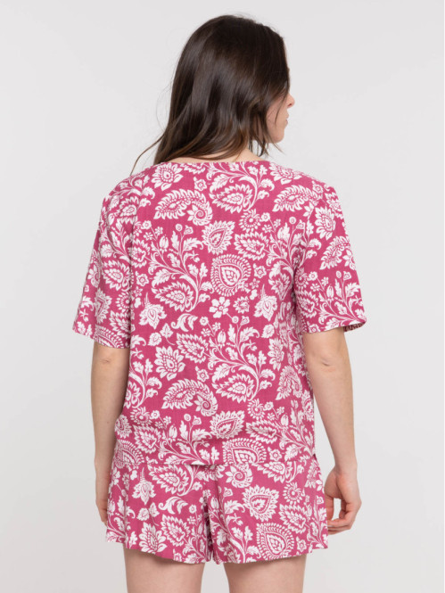 Blouse imprimée col V femme