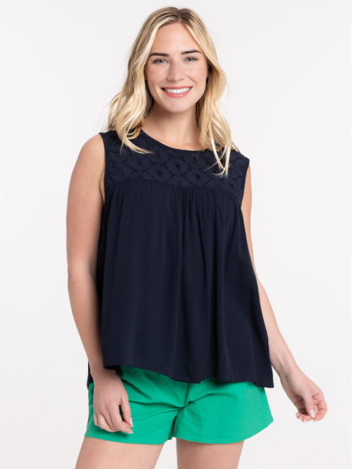 Top sans manches marine navy femme Top sans manches marine navy femme