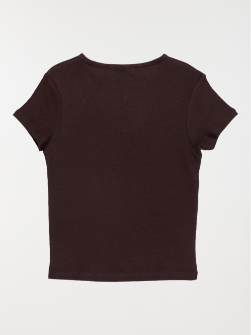 T-shirt matière côtelée fille (XXS-M)