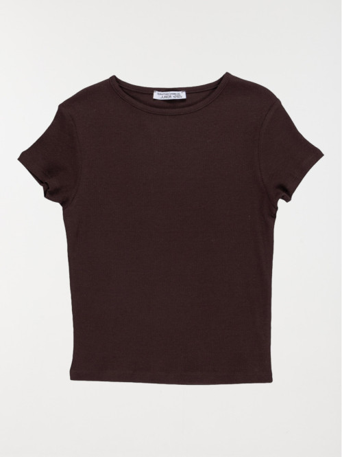 T-shirt matière côtelée fille (XXS-M)