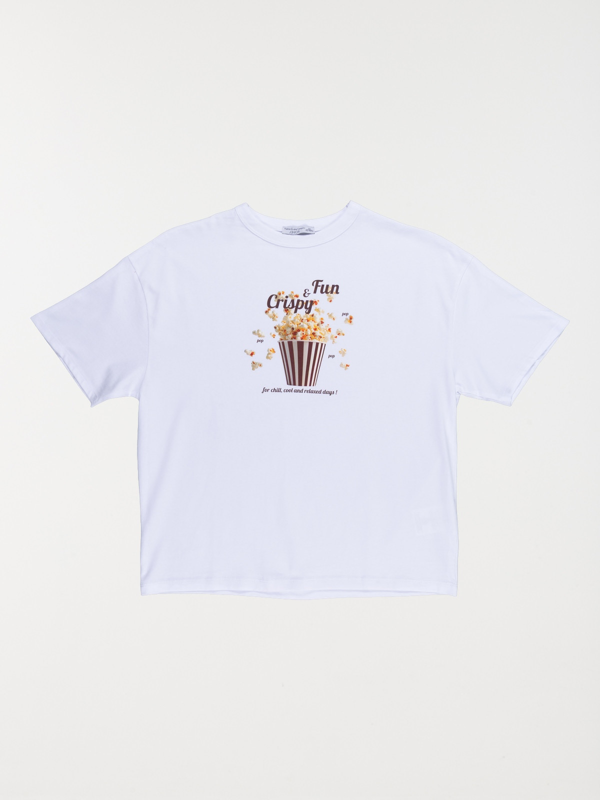 Tee-shirt popcorn fille blanc (XXS-M)