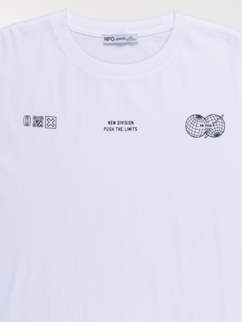 T-shirt blanc imprimé...