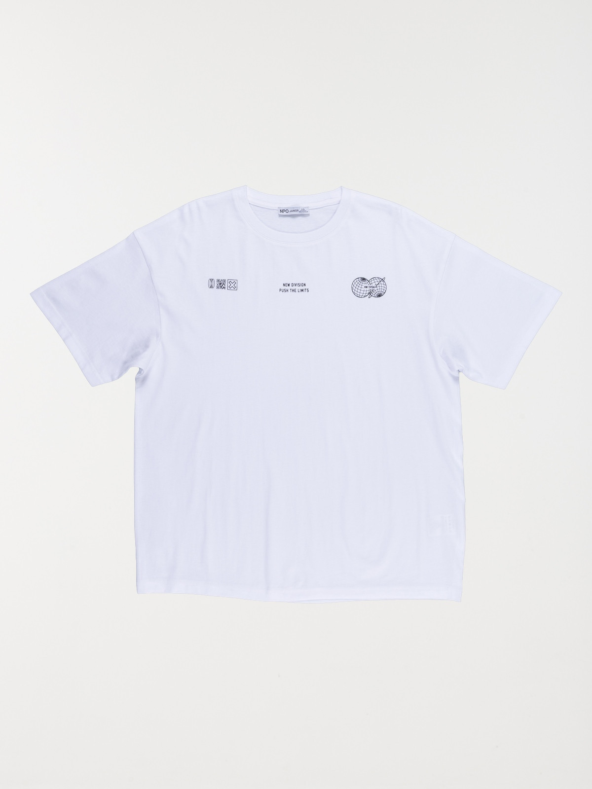 T-shirt blanc imprimé garçon (XXS-M)