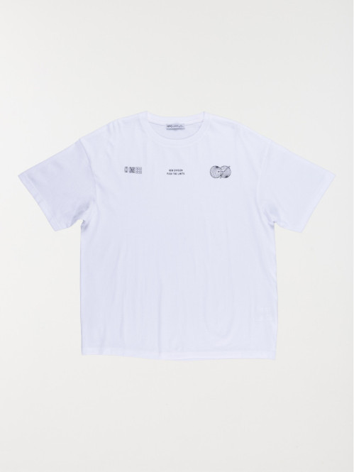 T-shirt blanc imprimé...