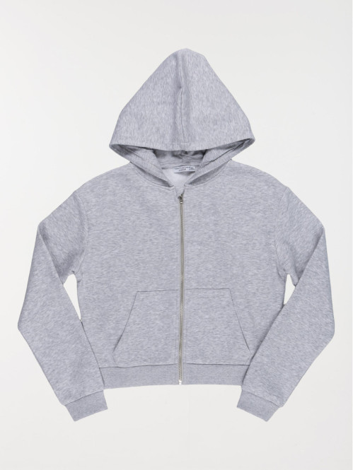 Sweat capuche court zippé...