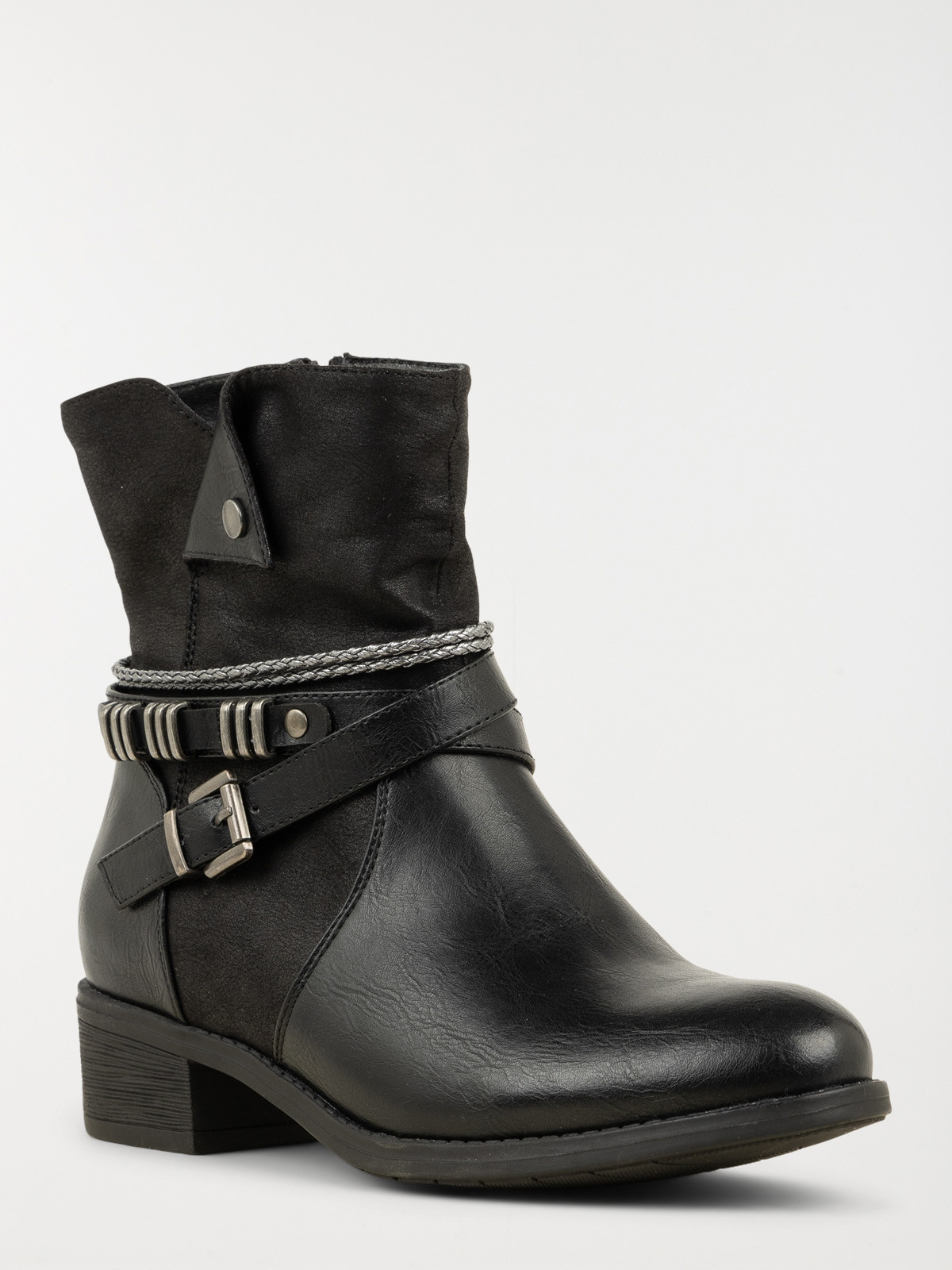Bottine noire boucle sale