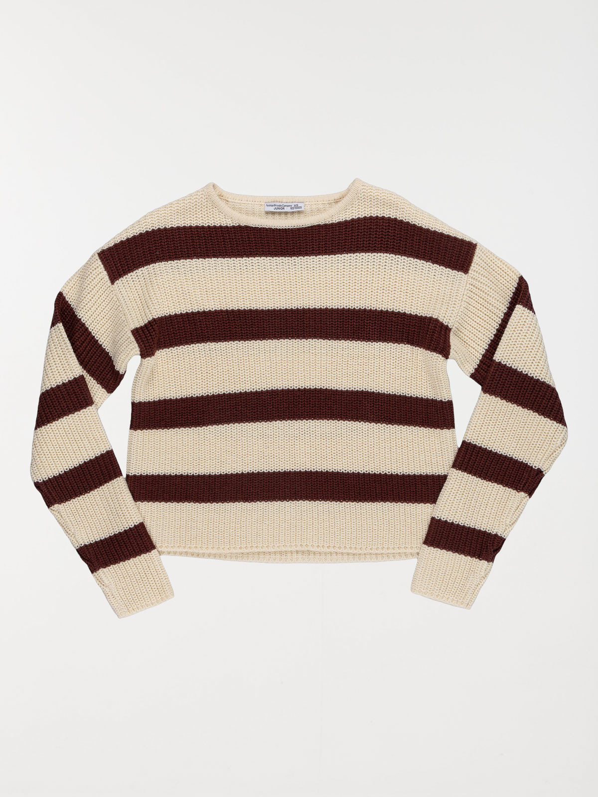 Pull rayé col rond fille (XXS-M) Pull rayé col rond fille (XXS-M)