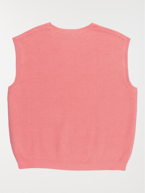 Pull sans manches rose...