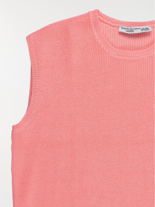 Pull sans manches rose...
